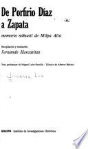 Descargar el libro libro De Porfirio Díaz A Zapata libro De Porfirio Díaz A Zapata