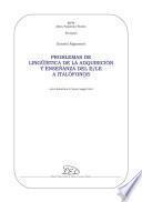 libro Problemas De Lingüística De La Adquisición Y Enseñanza Del E/le A Italófonos
