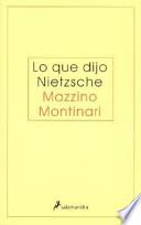 libro Lo Que Dijo Nietzsche