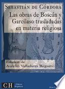 libro Las Obras De Boscán Y Garcilaso Trasladadas En Materias Cristianas Y Religiosas