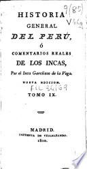 libro Historia General Del Perú ó Comentarios Reales De Los Incas