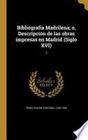 libro Spa Bibliografia Madrilena O D