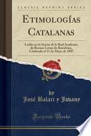 libro Etimologías Catalanas