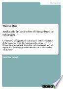 libro Analisis De La Carta Sobre El Humanismo De Heidegger
