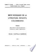 libro Breve Bosquejo De La Literatura Infantil Colombiana