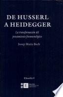 libro De Husserl A Heidegger