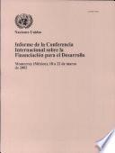 libro Informe De La Conferencia Internacional Sobre La Financiación Para El Desarrollo
