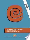 libro Sonora. Xiii Censo Industrial. Resultados Definitivos. Censos Económicos 1989