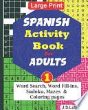 libro Spanish Activity Book For Adults, 1