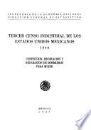 libro Tercer Censo Industrial De Los Estados Unidos Mexicanos 1940. Confección, Decoración Y Reparación De Sombreros Para Mujer