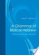 libro A Grammar Of Biblical Hebrew